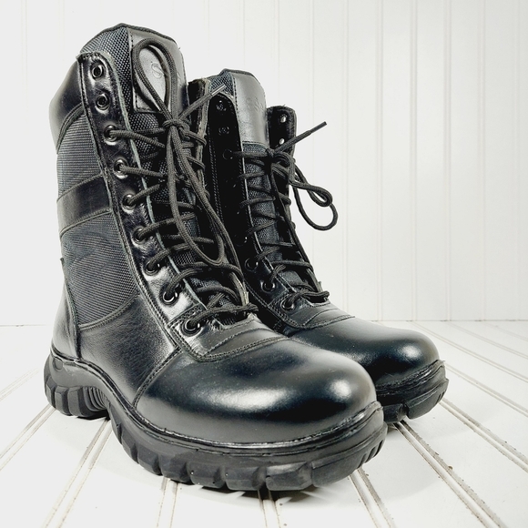 NEW  SSG Army Black Combat Lace Up Comfy Midi Military Boots  A1033 - Picture 4 of 12